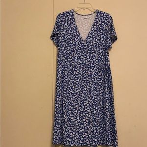 Old navy floral mock wrap dress XL